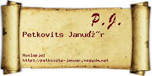 Petkovits Január névjegykártya
